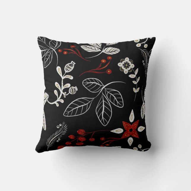 Elegant botanical pattern kissen (Rückseite)