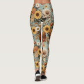 Elegant Botanical Pattern Leggings (Rückseite)