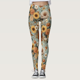 Elegant Botanical Pattern Leggings