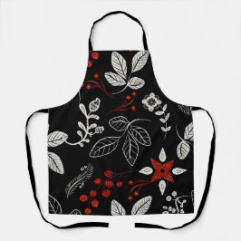 Elegant botanical pattern schürze