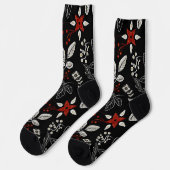 Elegant botanical pattern socken (Linkes Detail)