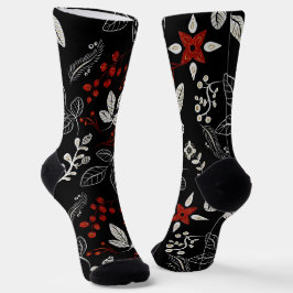 Elegant botanical pattern socken