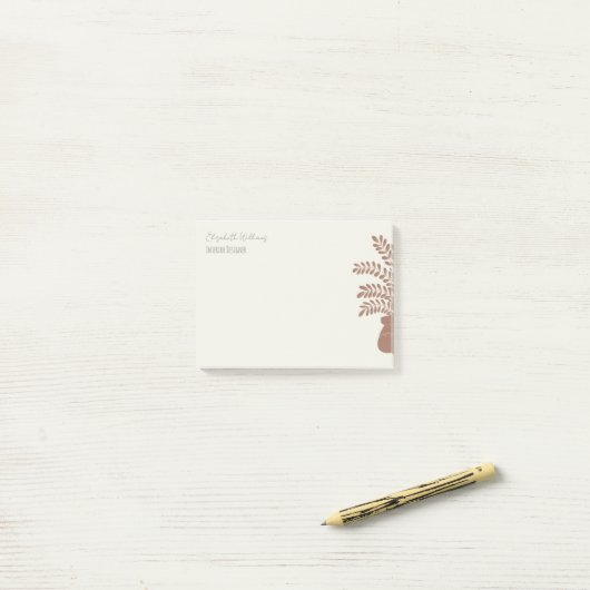 Elegant Botanical Personalized Post-It Notes Post-it Klebezettel (Auf Schreibtisch)