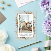 Elegant Botanical Photo Frame Merry Christmas Card Acryleinladungen (In Situ (Hochzeit))