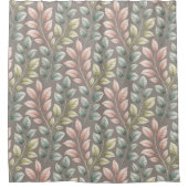Elegant Botanical Pink & Sage Leaf Pattern Duschvorhang (Vorderseite)
