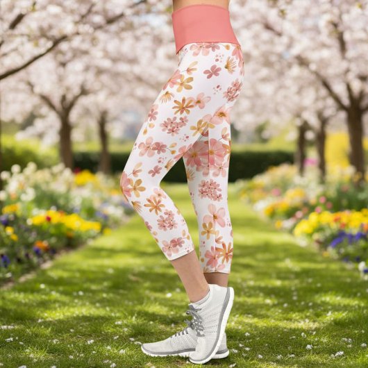 Elegant Botanical Print Leggings