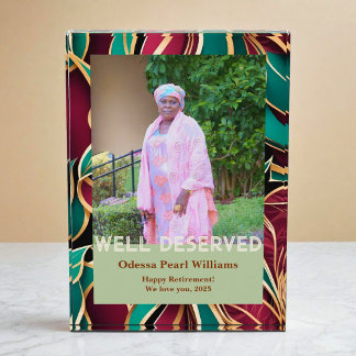 Elegant Botanical Retirement Gift for Black Mom Fotoblock