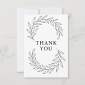 Elegant Botanical Ribbon Flow Dankeskarte (Vorderseite)