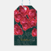 Elegant Botanical Rose Folded Greeting Card Geschenkanhänger (Vorderseite)