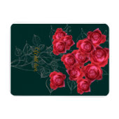 Elegant Botanical Rose Folded Greeting Card Magnet (Horizontal)