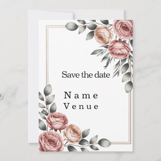 Elegant botanical save the date einladung (Vorderseite)