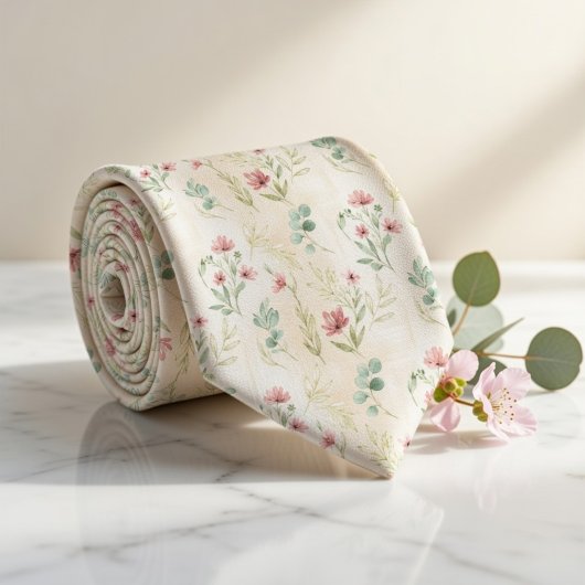 Elegant Botanical Spring Floral Krawatte