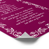 Elegant Botanical The Lord’s Prayer  Poster (Ecke)