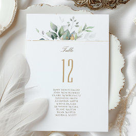 Elegant Botanical Tischnummer Card Guest Names
