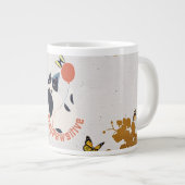 Elegant Botanical Tuxedo Cat Stay Pawsitive Jumbo  Jumbo-Tasse (Vorderseite Rechts)