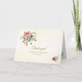 Elegant Botanical Watercolor Pomegranate Birthday Dankeskarte