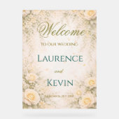 Elegant Botanical Wedding  Acrylschild (Vorderseite)