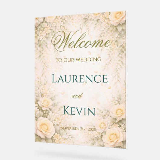 Elegant Botanical Wedding  Acrylschild (Winkel)