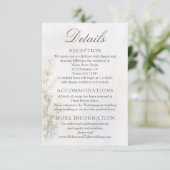 Elegant Botanical Wedding Details Card Begleitkarte (Stehend Vorderseite)