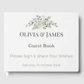 Elegant Botanical Wedding Guest Book Gästebuch (Vorderseite)
