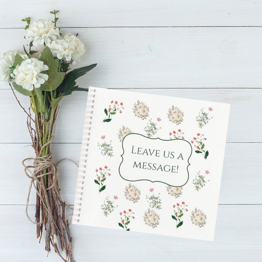 Elegant Botanical Wedding Guest Book Notizblock