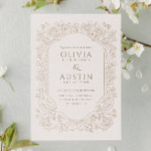 Elegant Botanical Wedding | Heirloom Taupe  Einladung