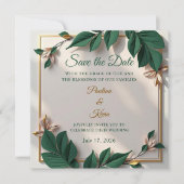 Elegant Botanical Wedding Invitation (Vorderseite)