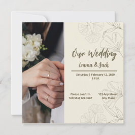 Elegant Botanical Wedding Invitation Einladung