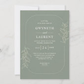Elegant Botanical Wedding Invitation Einladung (Vorderseite)