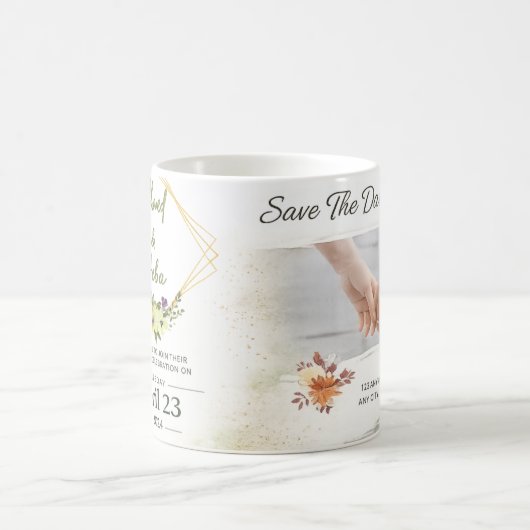 Elegant Botanical Wedding Invitation Kaffeetasse (Mittel)