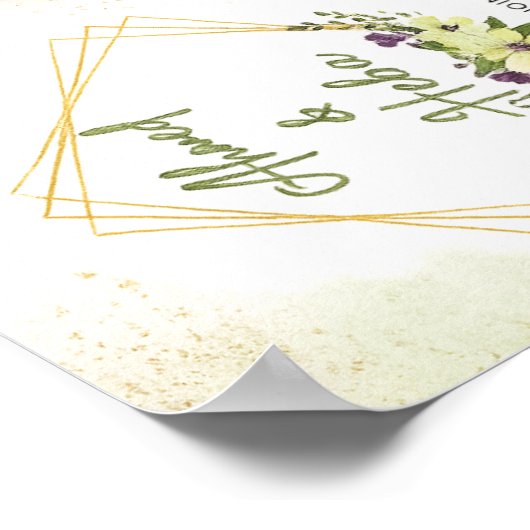 Elegant Botanical Wedding Invitation Poster (Ecke)