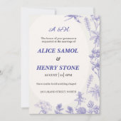 Elegant Botanical Wedding Invitation Template Einladung (Vorderseite)