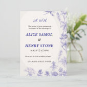 Elegant Botanical Wedding Invitation Template Einladung (Stehend Vorderseite)