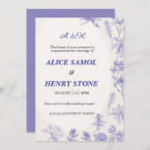 Elegant Botanical Wedding Invitation Template Einladung (Vorne/Hinten)