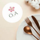 Elegant Botanical Wedding Monogram Coaster Runder Pappuntersetzer