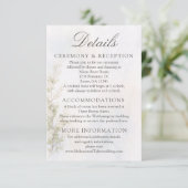 Elegant Botanical Wedding/Reception Details Card Begleitkarte (Stehend Vorderseite)
