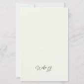 Elegant Botanical Wedding Reception Menu Card (Rückseite)