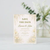 Elegant Botanical Wedding Save the date (Stehend Vorderseite)