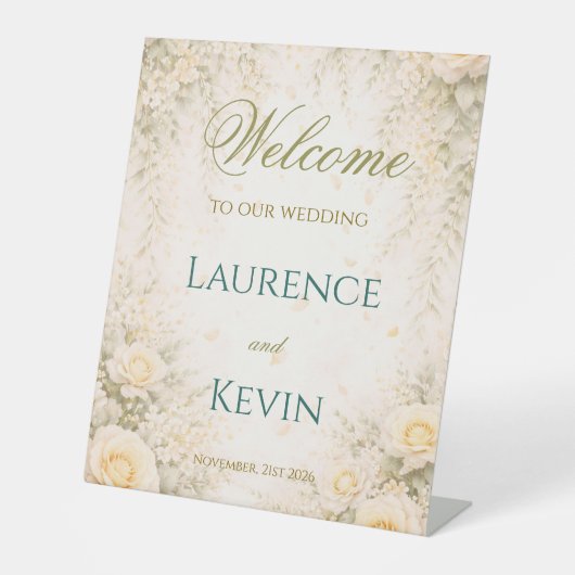 Elegant Botanical Wedding  Sockelschild (Vorderseite)