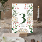 Elegant Botanical Wedding Table Number Tischnummer