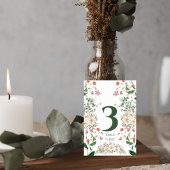 Elegant Botanical Wedding Table Number Tischnummer