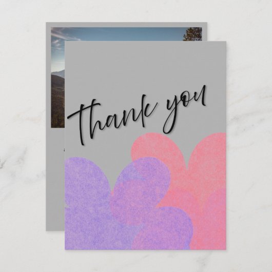 Elegant Botanical Wedding Thank You Card Dankeskarte (Vorne/Hinten)