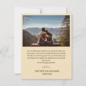 Elegant Botanical Wedding Thank You Card Dankeskarte (Rückseite)