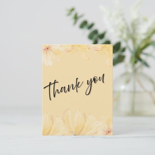 Elegant Botanical Wedding Thank You Card Dankeskarte (Stehend Vorderseite)