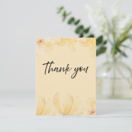 Elegant Botanical Wedding Thank You Card Dankeskarte (Stehend Vorderseite)