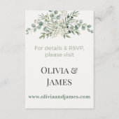Elegant Botanical Wedding Website Insert Card (Vorderseite)