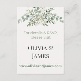 Elegant Botanical Wedding Website Insert Card