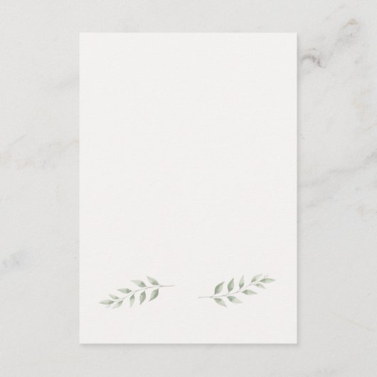 Elegant Botanical Wedding Website Insert Card (Rückseite)