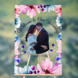 Elegant Botanical Wedding Welcome Custom Sign Acrylschild