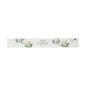 Elegant Botanical White Floral Custom Wedding Einladungsbanderole (Flach)
